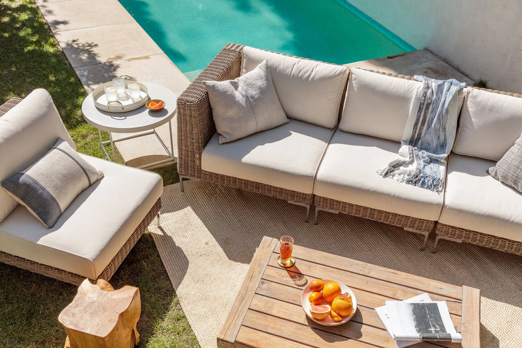 Brown Wicker Outdoor Loveseat