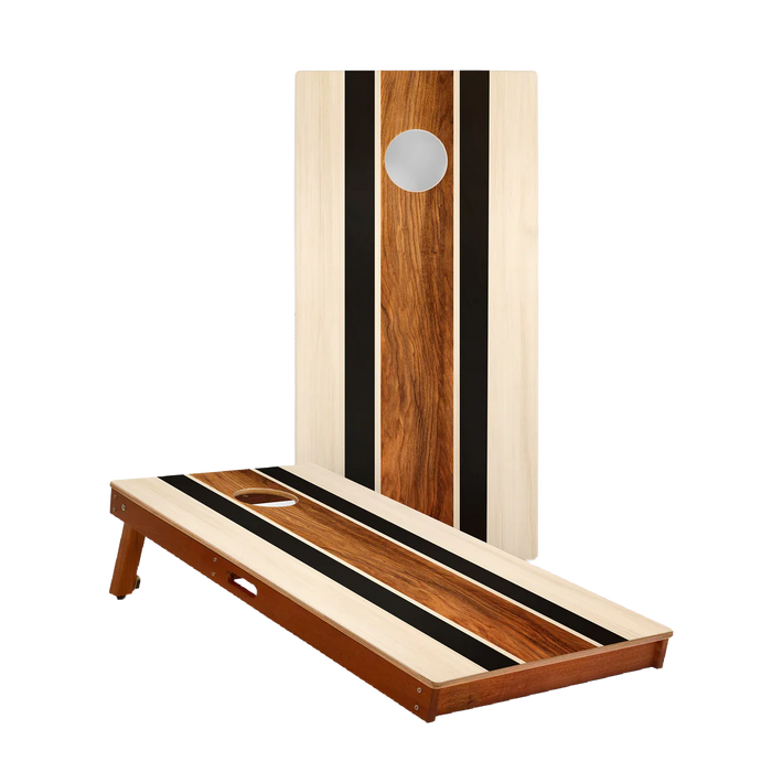 2ft x 4ft Graphic Wood Classic Cornhole Set | Natural Surf Beach Collection