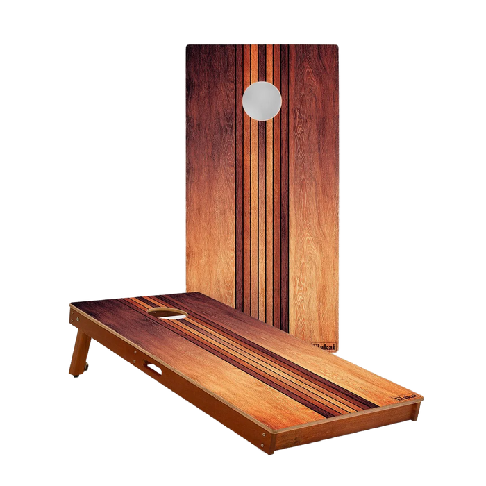 2ft x 4ft Graphic Wood Classic Cornhole Set | Natural Surf Beach Collection