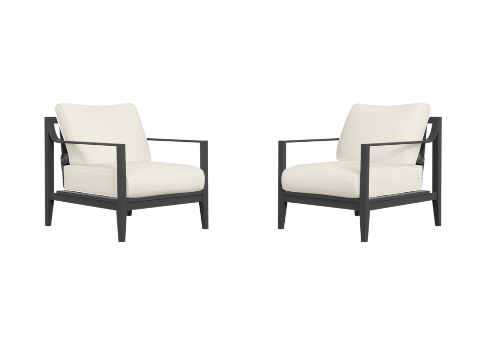 Charcoal Aluminum Outdoor Armchair Conversation Set