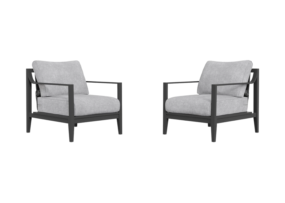 Charcoal Aluminum Outdoor Armchair Conversation Set