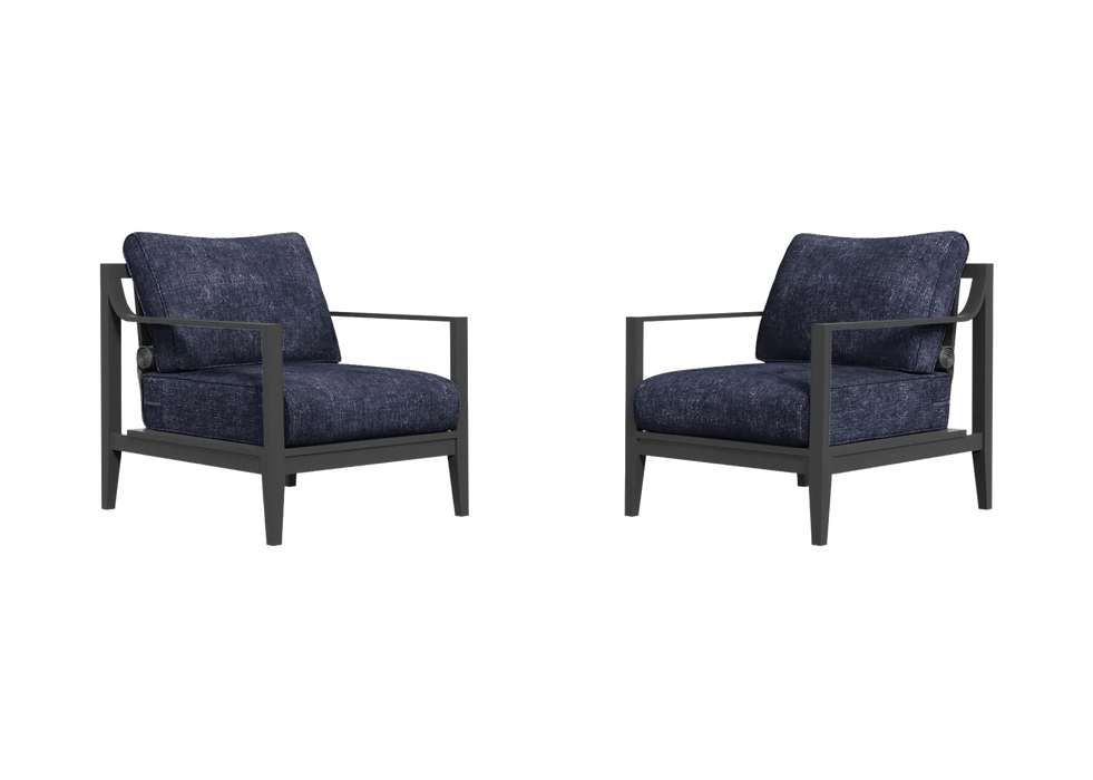 Charcoal Aluminum Outdoor Armchair Conversation Set