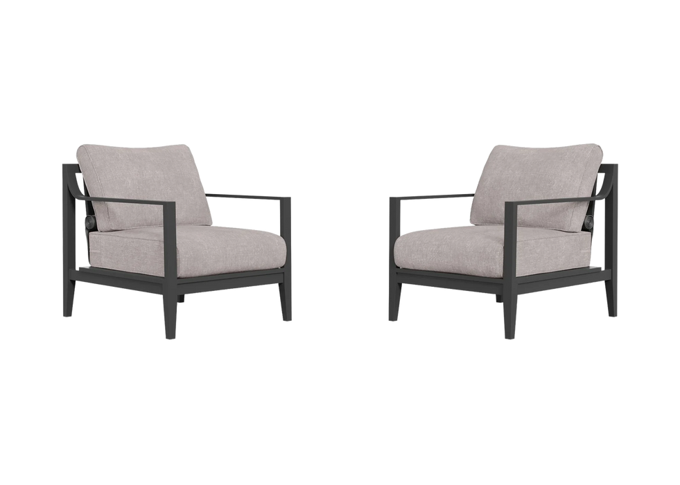 Charcoal Aluminum Outdoor Armchair Conversation Set