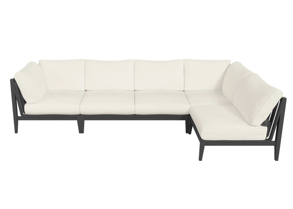 Charcoal Aluminum Outdoor L Sectional - 5 Seat