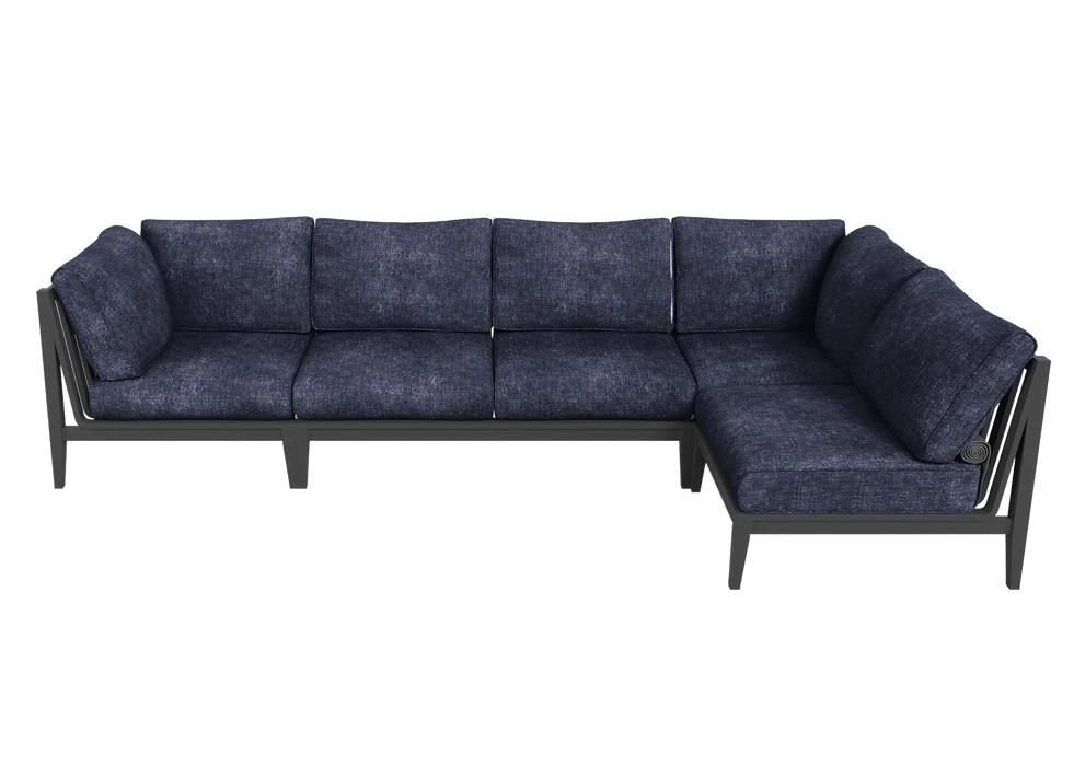 Charcoal Aluminum Outdoor L Sectional - 5 Seat