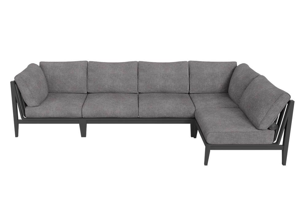 Charcoal Aluminum Outdoor L Sectional - 5 Seat
