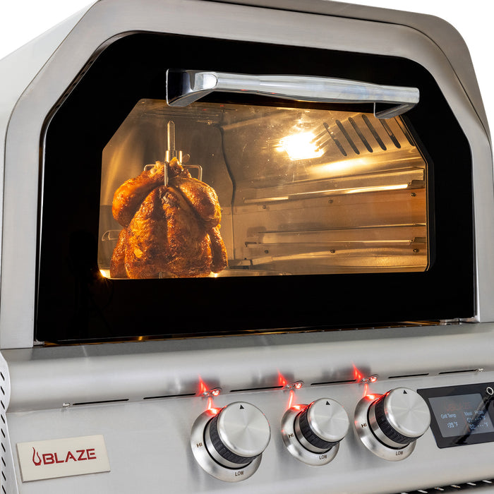 Blaze - 26" Countertop Natural Gas Outdoor Oven W/ Rotisserie & Countertop Sleeve
