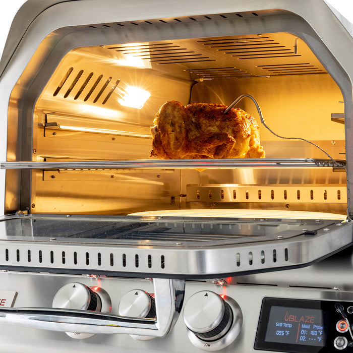 Blaze - 26" Countertop Natural Gas Outdoor Oven W/ Rotisserie & Countertop Sleeve