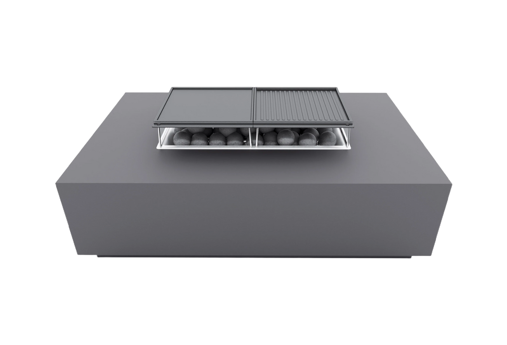 Concrete Fire Pit Table Cooking Set - Rectangular