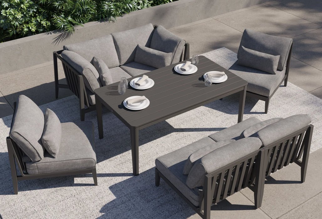 Charcoal Aluminum Outdoor Loveseat