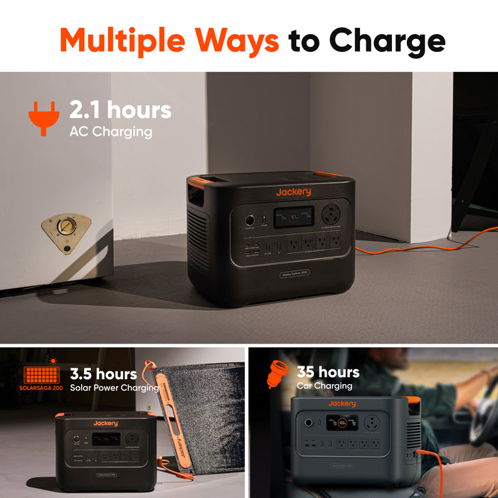 Jackery - Explorer 3000 v2 + 2x 200 Solar Panels (Backyard Backup System)