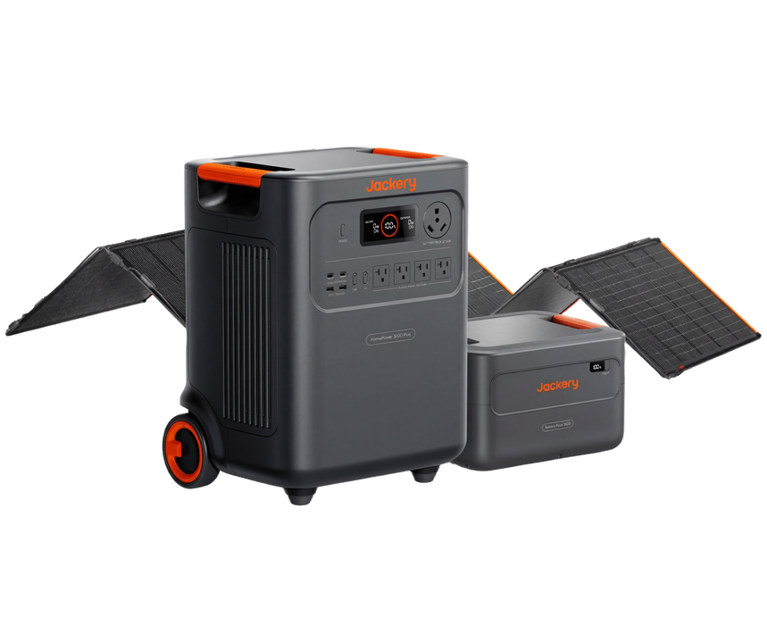 Jackery - HomePower 3600 Plus + Battery Pack 3600 + 500W Solar Panel (Whole Backyard Power System)