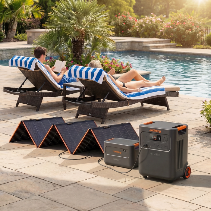 Jackery - HomePower 3600 Plus + Battery Pack 3600 + 500W Solar Panel (Whole Backyard Power System)