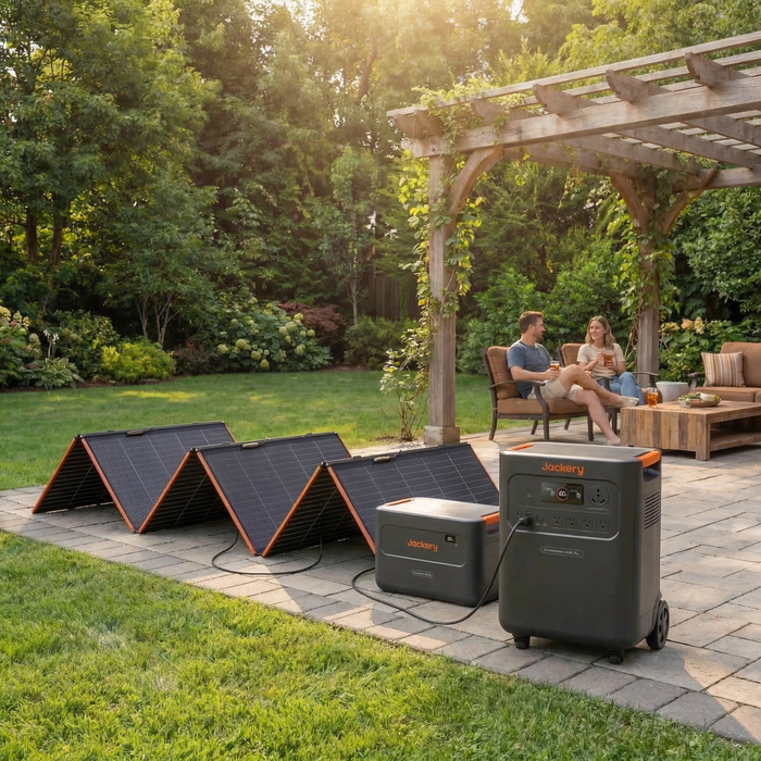 Jackery - HomePower 3600 Plus + Battery Pack 3600 + 500W Solar Panel (Whole Backyard Power System)