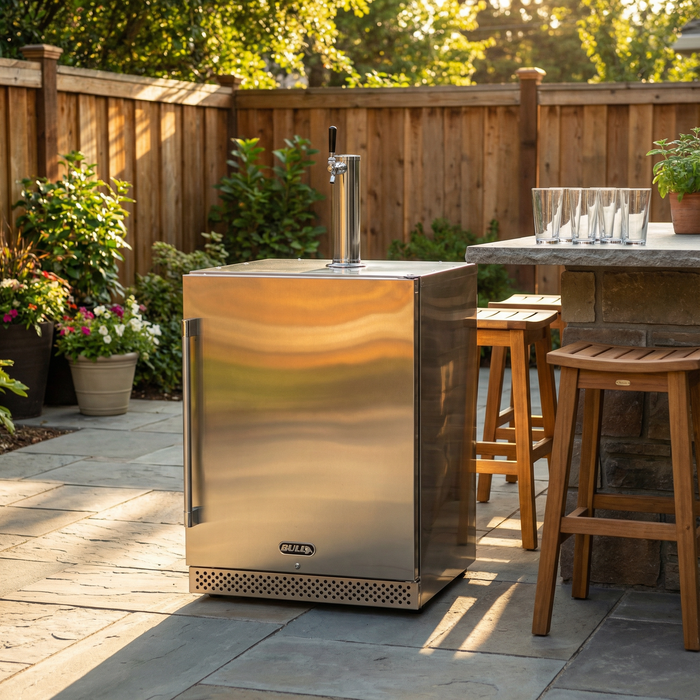 Bull - Outdoor Rated Kegerator – 6.6 cu. ft. Single Tap