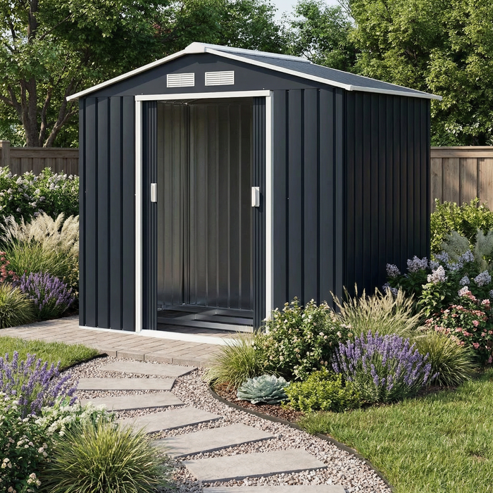 Metal Storage Shed – 7x4 Sliding Door