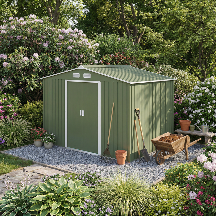 Metal Storage Shed – 9 x 6 Sliding Door