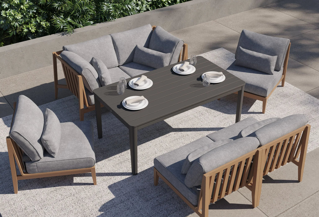 Teak Outdoor L Sectional - 5 Seat