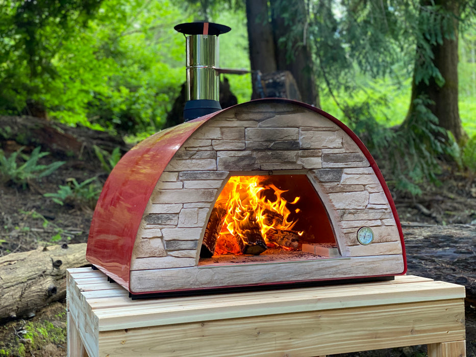 Maximus Prime Large Portable Wood-Fired Pizza Oven - Red