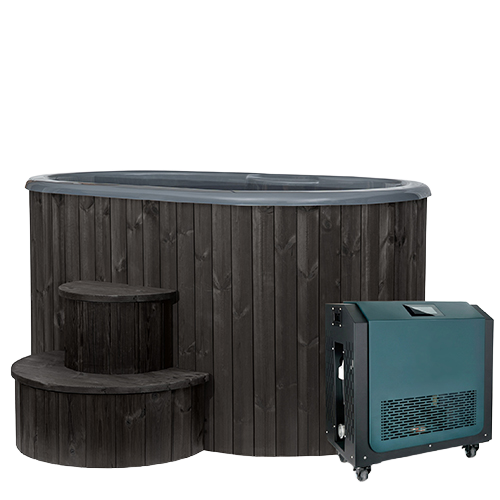 SaunaLife Model S2B Cold Plunge Tub – 2 Person (Black Thermo Pine)