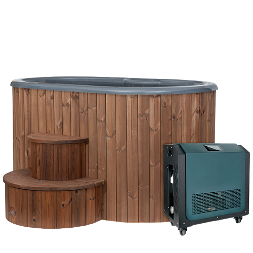 SaunaLife Model S2N Cold Plunge Tub – 2 Person (Natural Wood)