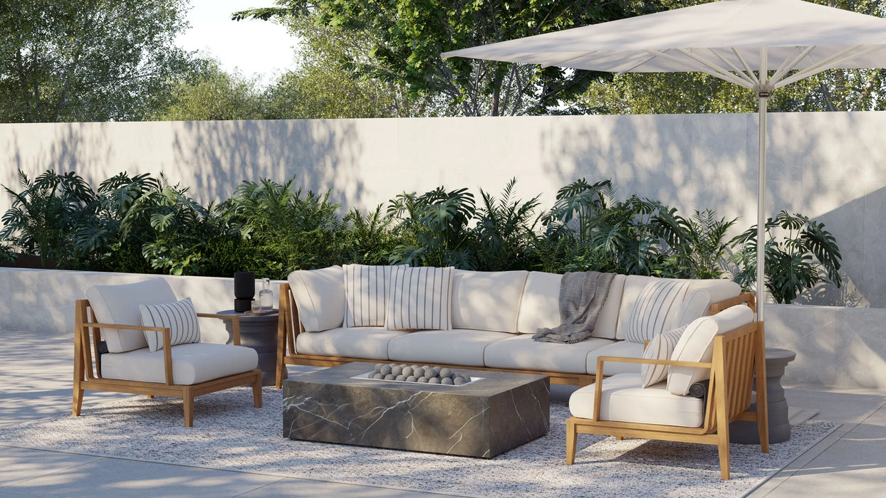 Teak Outdoor Sofa with Armchairs - 5 Seat