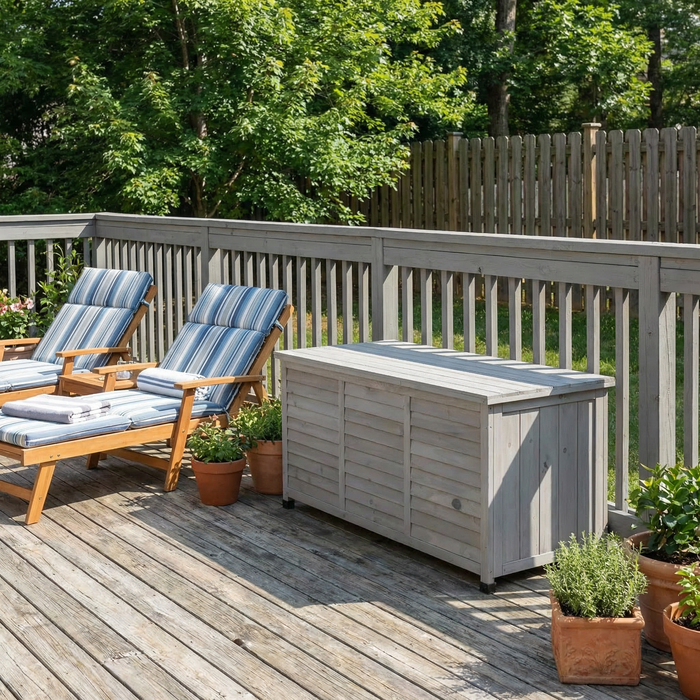 Wood Deck Storage Box - 75 Gallon