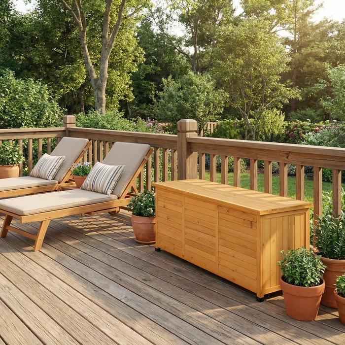Wood Deck Storage Box - 75 Gallon
