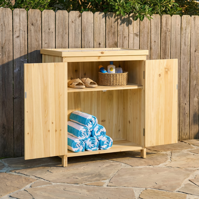 Wooden Outdoor Storage Cabinet