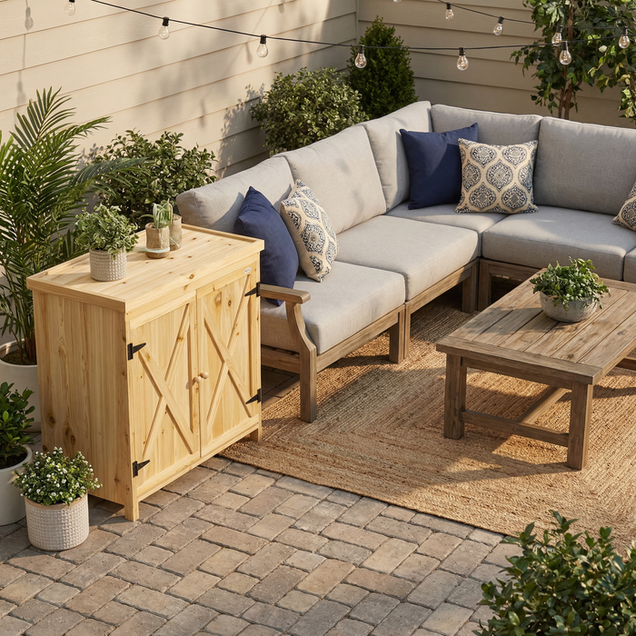 Wooden Outdoor Storage Cabinet