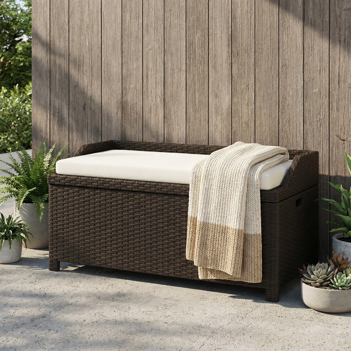 Wicker Storage Bench