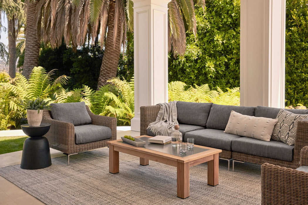 Brown Wicker Outdoor Loveseat