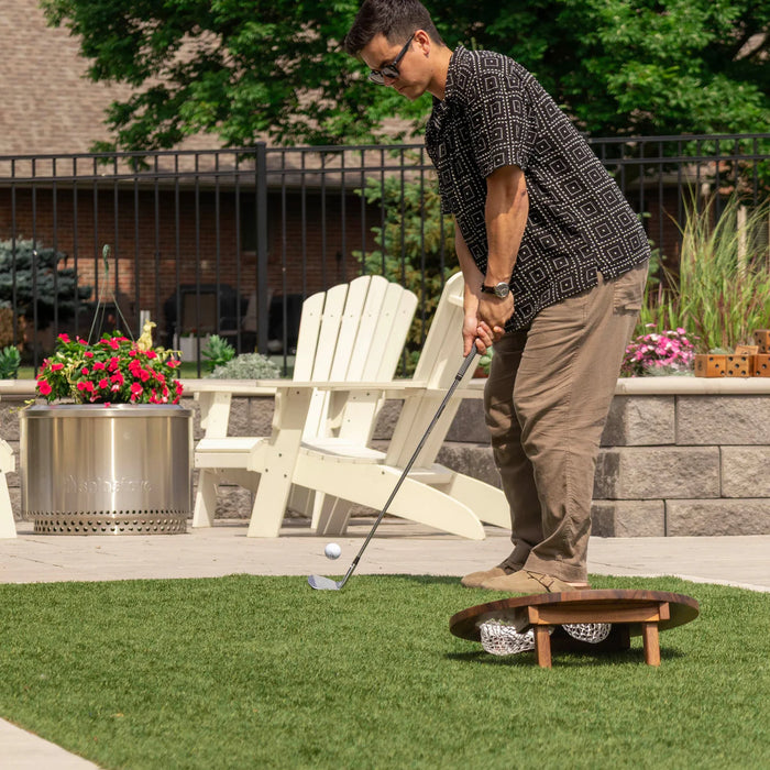 Island Hole Wood and Resin Cornhole x Golf Chipping Game