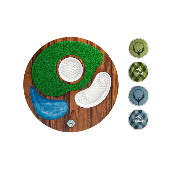 Island Hole Wood and Resin Cornhole x Golf Chipping Game