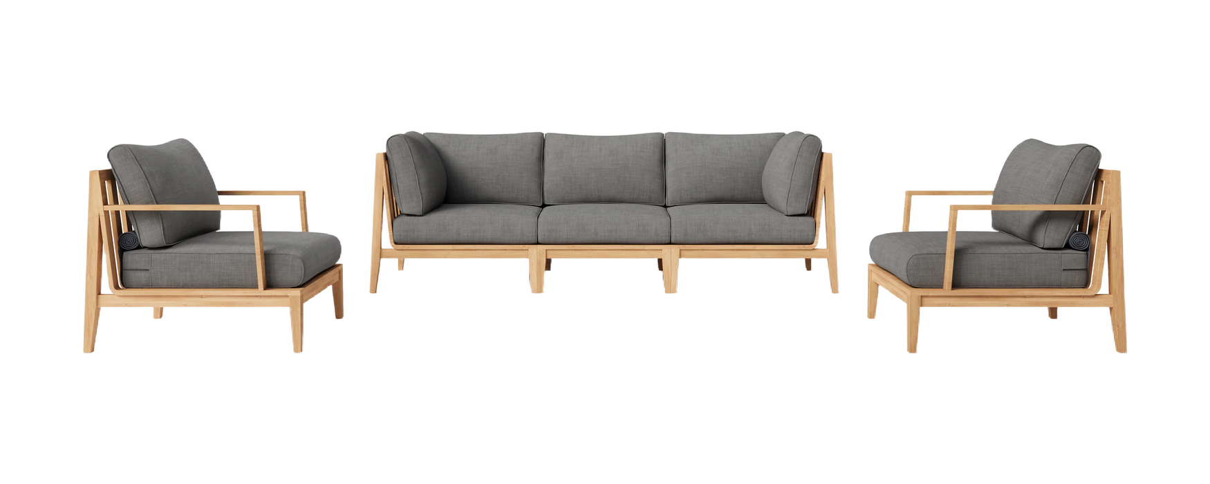 Teak Outdoor Sofa with Armchairs - 5 Seat