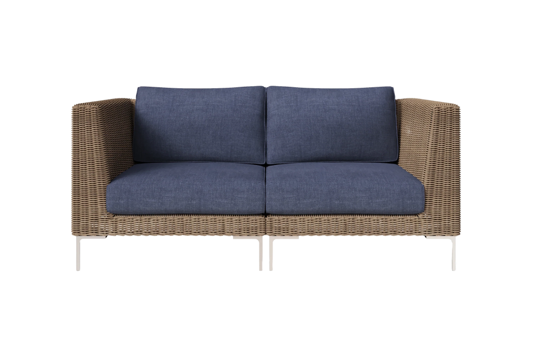 Brown Wicker Outdoor Loveseat