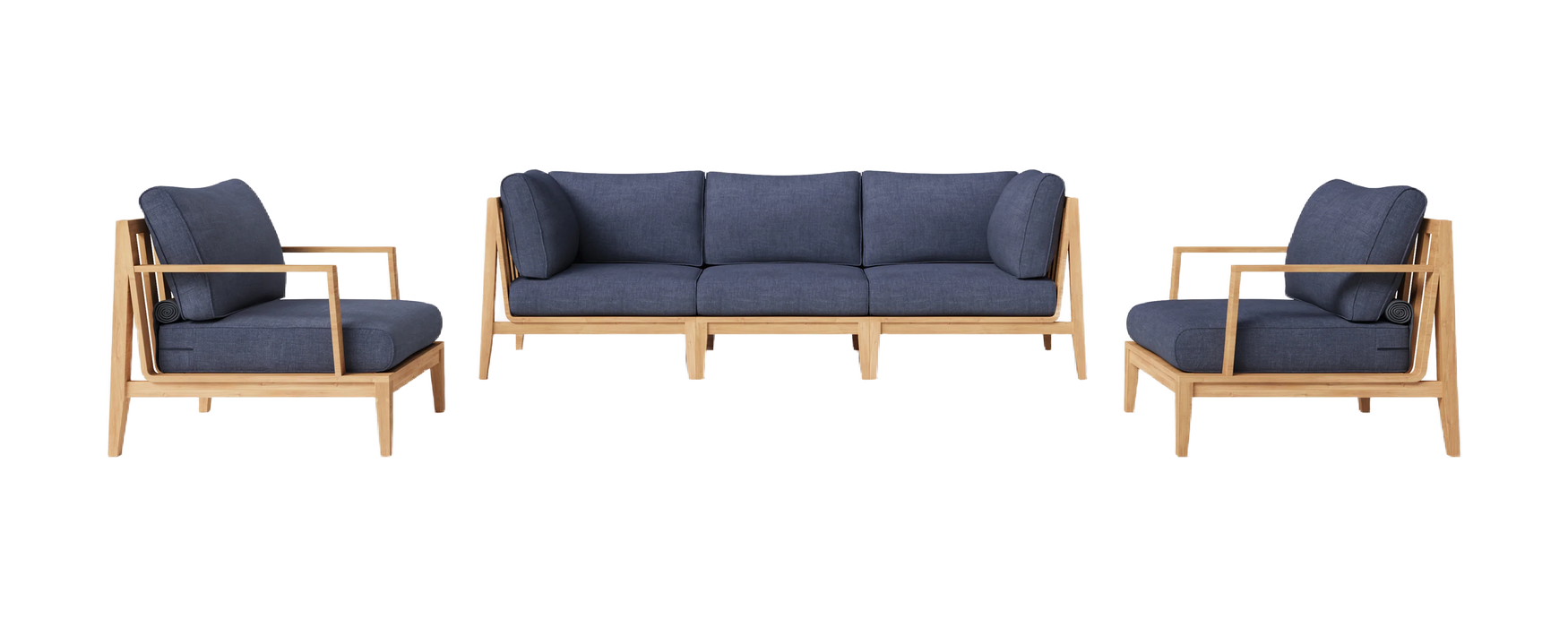 Teak Outdoor Sofa with Armchairs - 5 Seat