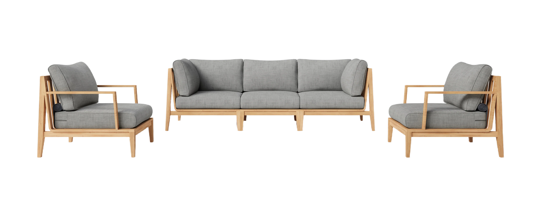 Teak Outdoor Sofa with Armchairs - 5 Seat