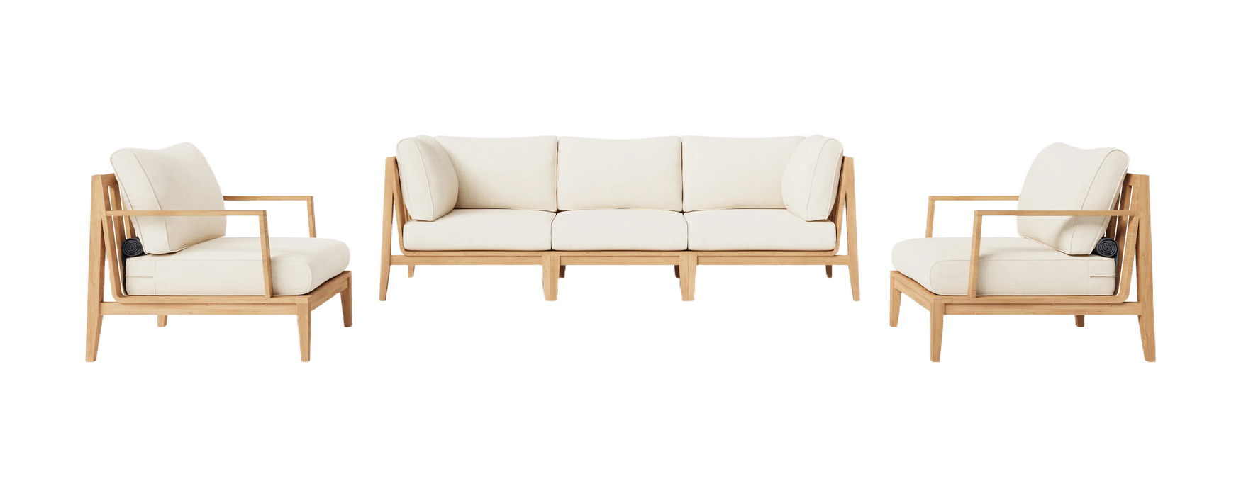 Teak Outdoor Sofa with Armchairs - 5 Seat