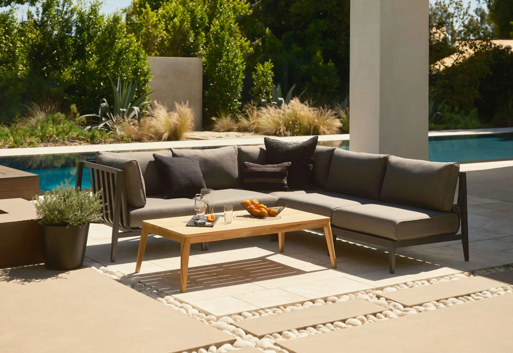 Charcoal Aluminum Outdoor Sofa with Armchairs - 5 Seat