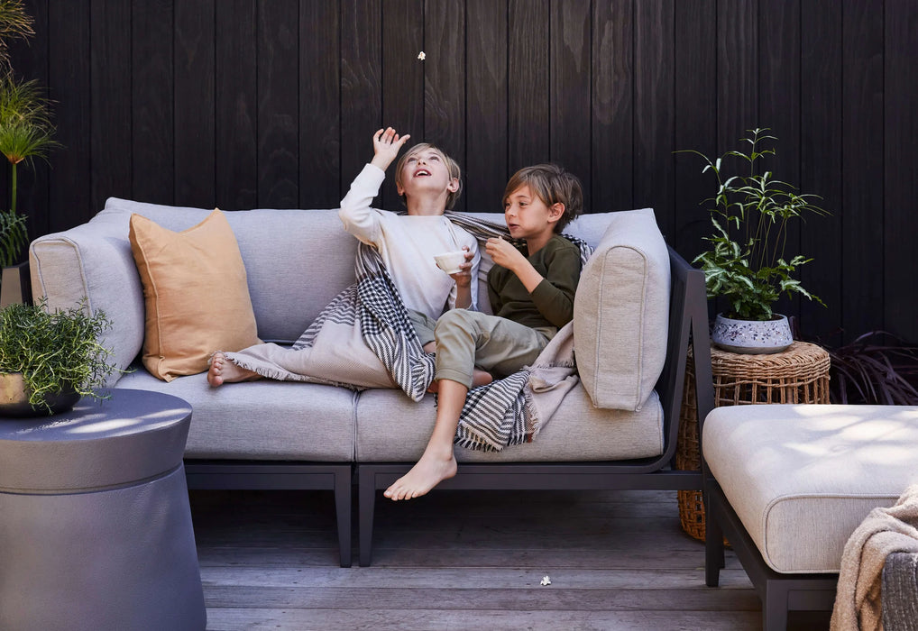 Charcoal Aluminum Outdoor Sofa with Armchairs - 5 Seat