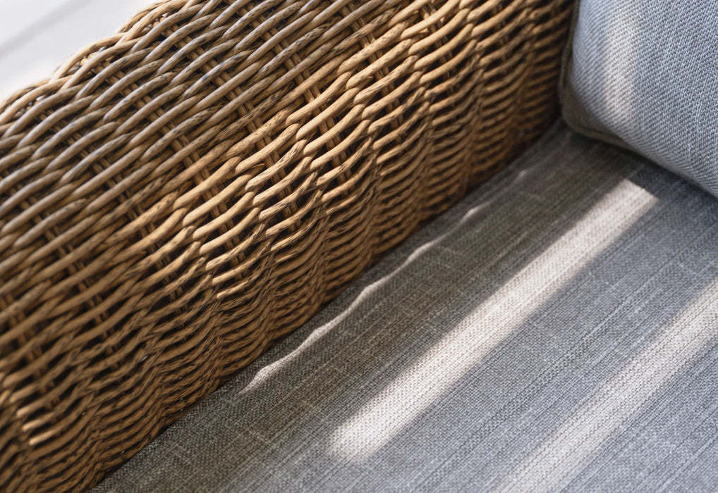 Brown Wicker Outdoor Sofa with Armchairs - 5 Seat