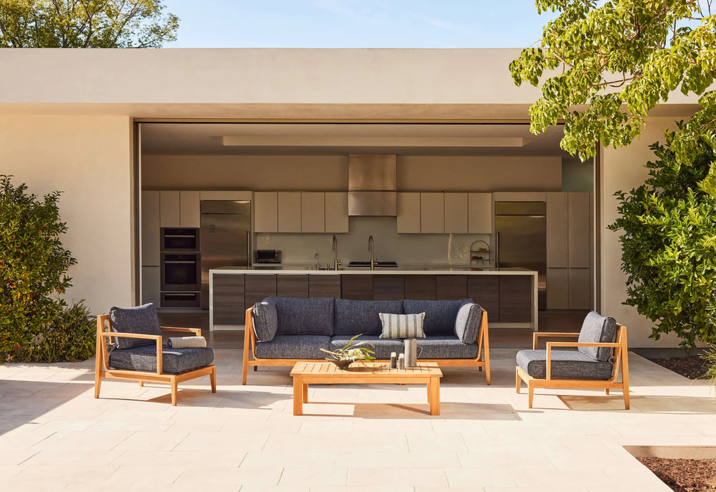 Teak Outdoor Sofa with Armchairs - 5 Seat