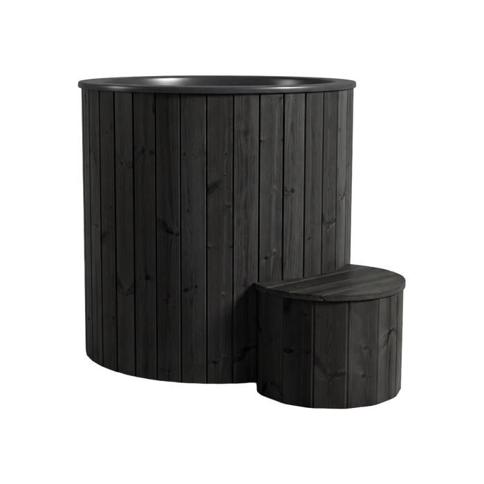 SaunaLife Model S1B Cold Plunge Tub – 1 Person (Black Thermo Pine)