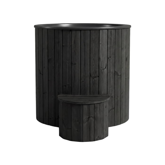 SaunaLife Model S1B Cold Plunge Tub – 1 Person (Black Thermo Pine)