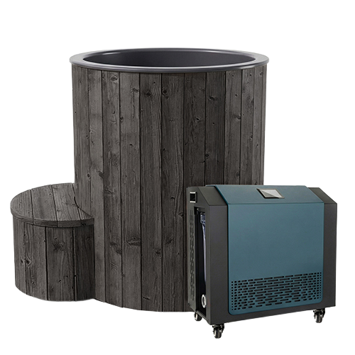 SaunaLife Model S1B Cold Plunge Tub – 1 Person (Black Thermo Pine)