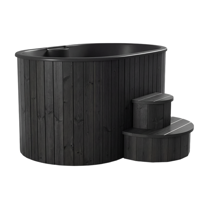 SaunaLife Model S2B Cold Plunge Tub – 2 Person (Black Thermo Pine)