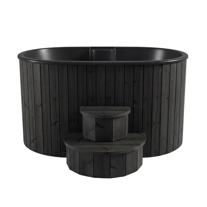 SaunaLife Model S2B Cold Plunge Tub – 2 Person (Black Thermo Pine)