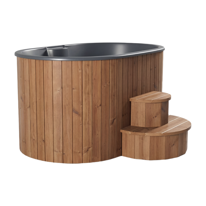 SaunaLife Model S2N Cold Plunge Tub – 2 Person (Natural Wood)
