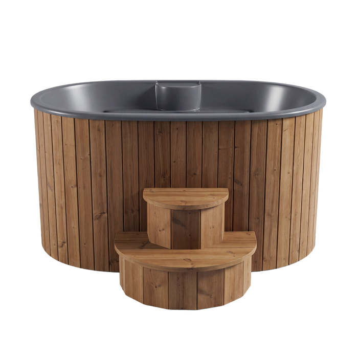 SaunaLife Model S2N Cold Plunge Tub – 2 Person (Natural Wood)